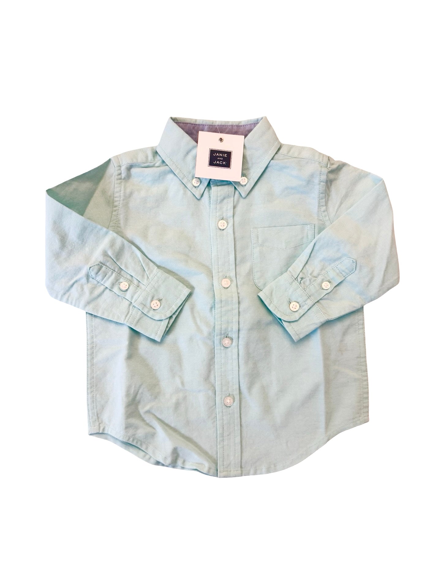 janie and jack dress shirt Janie and Jack Dress Shirt Boys 2t Long Sleeve Button Up Blue w/Stripes New $36